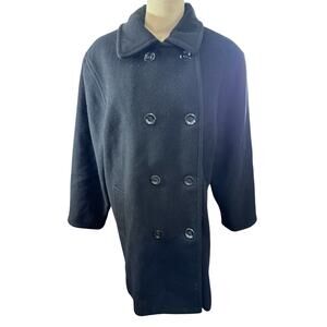 "LESLIE FAY" Wool Blend Double Breasted Women's Coat SZ 10 Preppy Old Money‎